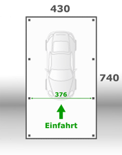 Jetzt kalkulieren:Carport 430x740cm