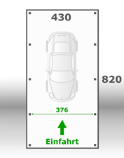 Jetzt kalkulieren:Carport 430x820cm